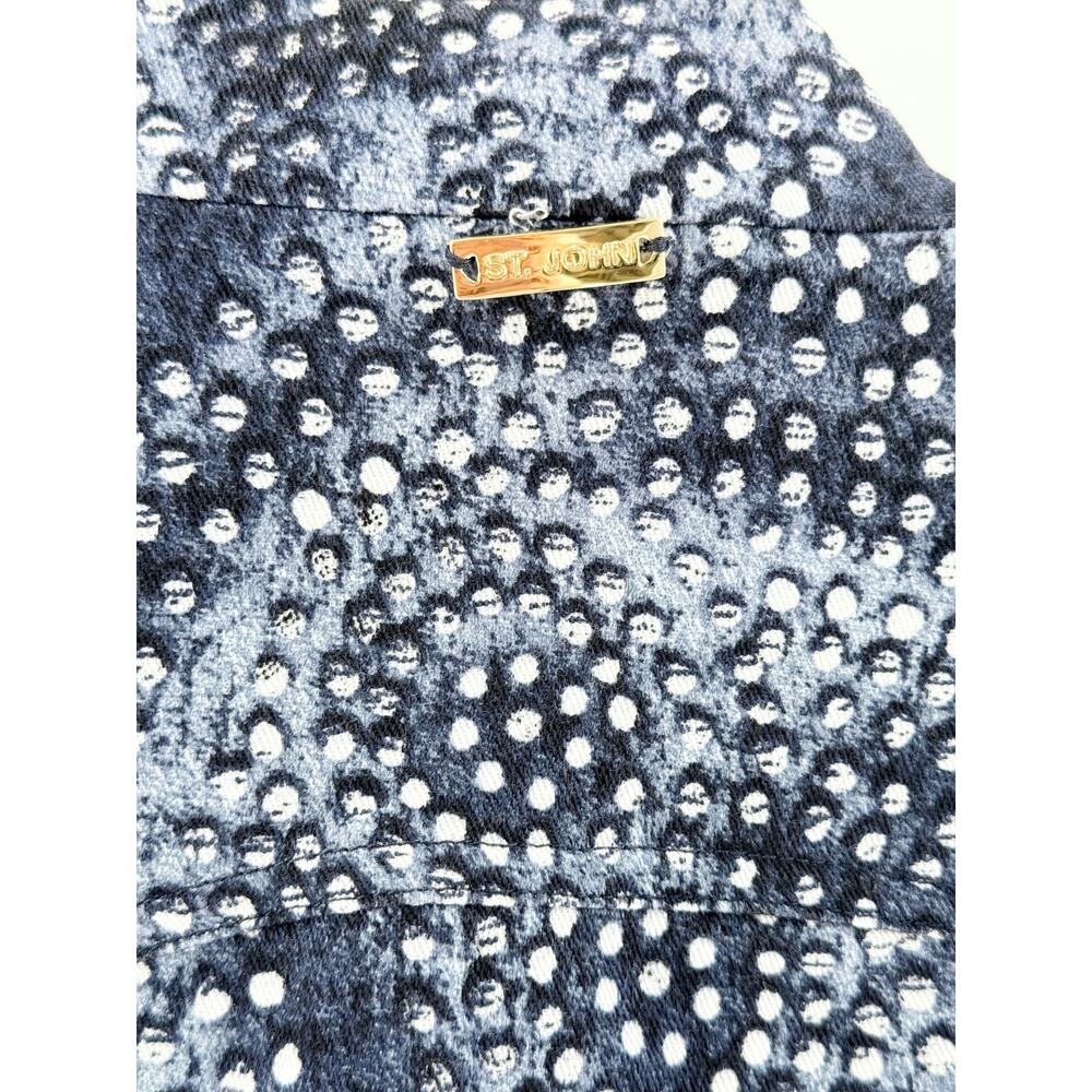 St. John Long Sleeve Button-Front Denim Jacket with Pearl Bottons Blue Womens L - Picture 3 of 5